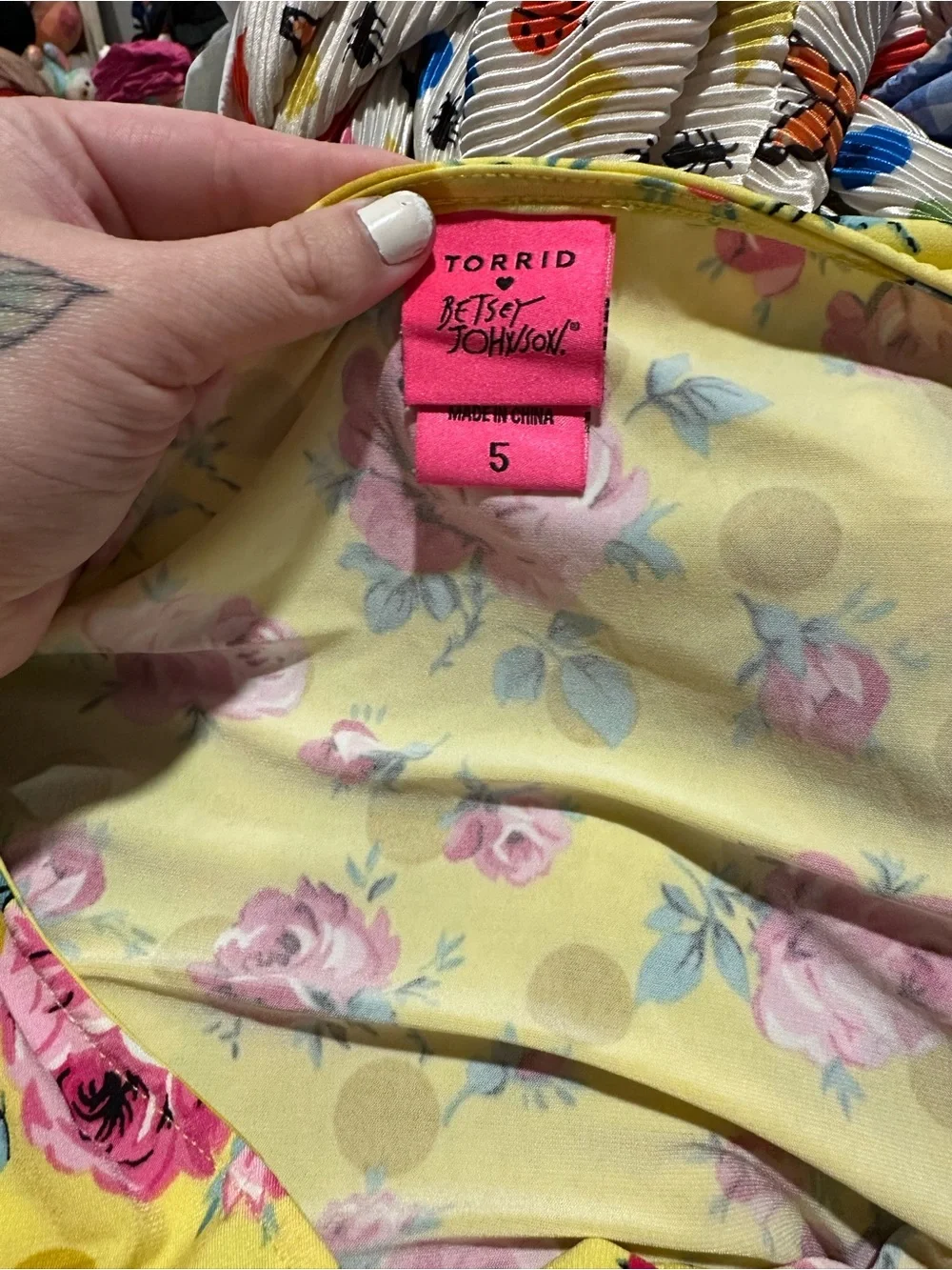 Betsey Johnson x Torrid Yellow Floral Polka Dot Matching Skirt Set
